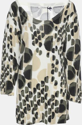 Marina Rinaldi Multicolor Jersey Neck Scoop 3/4 Sleeve Sweater