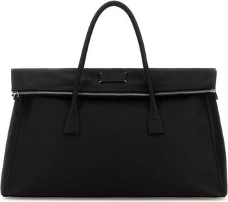 Maison Margiela Black Leather 5Ac Travel Bag