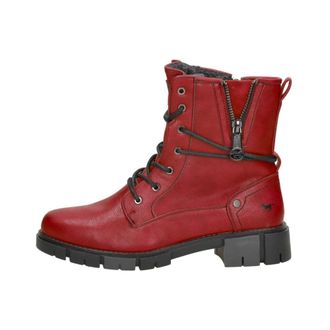 Mustang Veterschoenen Hoog - Dames - Veterlaarzen - Rood - 38 EU - Leer - Schoenen