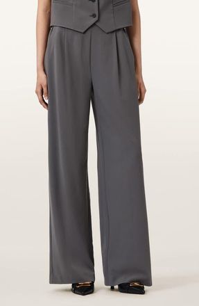 AllSaints Aleida Wide Leg Pants in Dark Gull Grey at Nordstrom, Size 10 Us