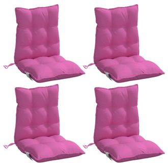 vidaXL Vidaxl - Cojines Para Silla Con Respaldo Bajo 4 Uds Tela Oxford Rosa