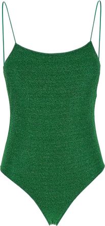 Oséree lumière Maillot Green Swimsuit With Open Back In Lurex Woman