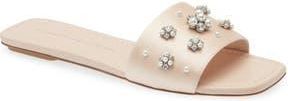 Stuart Weitzman Poppy Embellished Slide Sandal in Blush/Clear/Natural at Nordstrom Rack, Size 5.5