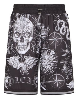 Philipp Plein Mesh Basketball Shorts Tattoo