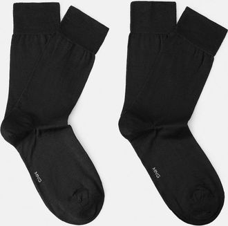Mango Pack 2 calzini lunghi cotone nero - Uomo - 40-42 - MANGO MAN
