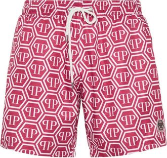 Philipp Plein Costume da bagno con monogramma - Rosso