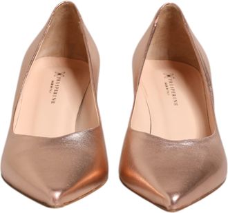 Prosperine Pink Leather Pumps Stiletto Heels Slip On Womens Shoes (Pre-Owned)