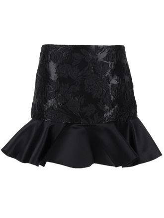 Ganni Recycled Polyester Satin Miniskirt - Black