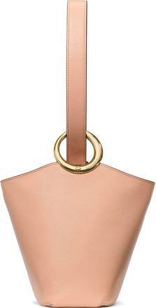 Kate Spade New York mini halo fine grain leather bucket bag in Light Cantaloupe at Nordstrom