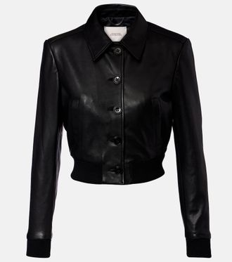 Dorothee Schumacher Sleek Statement cropped leather blouson jacket