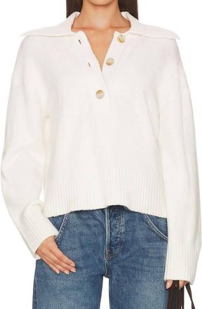 Free People Trading Up Polo Sweater In Ivory