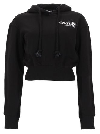Versace Jeans Couture Couture Cropped Logo Printed Cotton Hoodie