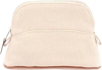 Herm&egrave;s Pre-owned Clutches, female, White, Size: ONE SIZE Pre-owned Canvas Clutch