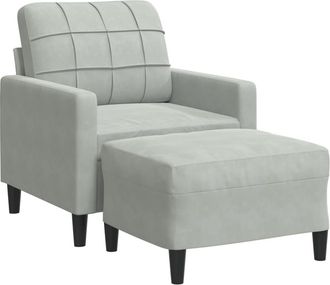 vidaXL Vidaxl - Poltrona Con Poggiapiedi Grigio Chiaro 60 Cm In Velluto