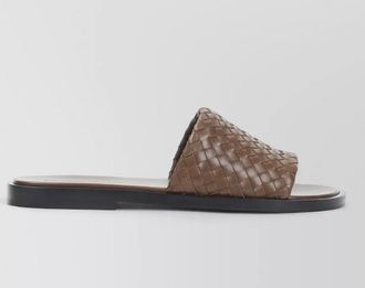 Bottega Veneta leather intrecciato mule sandals