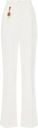 Elisabetta Franchi Pantaloni con ciondolo - Bianco
