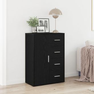 Berkfield Home Sideboard Black Oak 60x31x84 cm Engineered Wood | Size: 60 x 31 x 84 cm