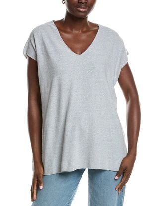 Eileen Fisher Eileen Fisher V Neck Linen-Blend Tunic