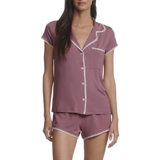 Eberjey Frida Short Pajamas in Fig/Ivory at Nordstrom, Size X-Large