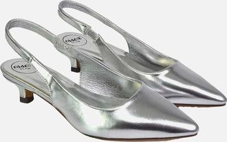 XY London Womens XY London Womens/Ladies Avalone Metallic Kitten Heel Sandals - Silver - Size: 5