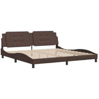 vidaXL Vidaxl - Estructura De Cama Sin Colch&oacute;n Cuero Sint&eacute;tico Marr&oacute;n 200x200cm