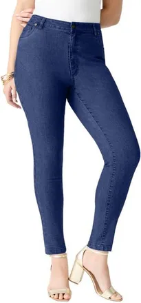 Roaman's Plus Size 24/7 Stretch Slim Jean in Dark Wash at Nordstrom, Size 36