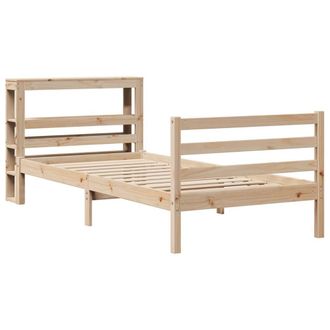 Berkfield Home Beautiful Bed Frame without Mattress 75x190 cm Small Single Solid in Natural