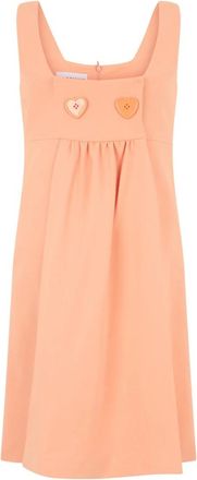 Moschino Heart Buttons Mini Dress - Dames - Korte kleedjes - Roze - S - Katoen - Kleedjes