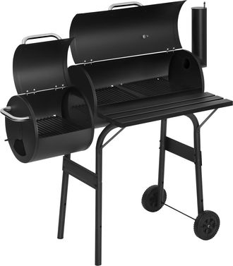 Woltu Woltu Barbecue &Agrave; Charbon, Grill Bbq Avec Roues De Transport, 115x53x114cm, Noir