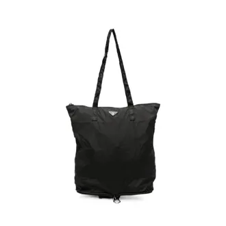 Prada Logo-plaque Tote Bag