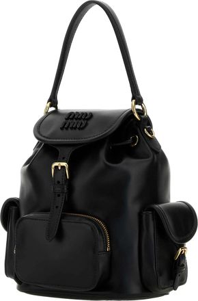 Miu Miu Womens Black Leather Backpack Nero Borse A Mano