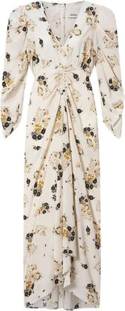Isabel Marant Off White Floral V Neck Midi Dress
