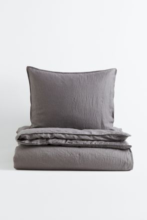 H&M Leinenbettw&auml;sche f&uuml;r Einzelbett - Grau