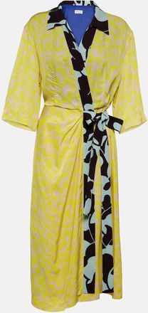 Dries Van Noten Printed wrap midi dress