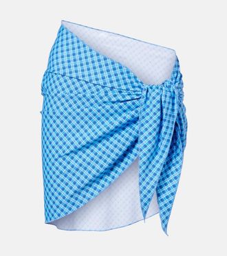 Montce Swim Draped plaid beach cover-up