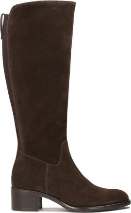 Kazar Bruine su&egrave;de laarzen met elastiek en ritssluiting - Dames - Hoge Laarzen - Bruin - 35 EU - Su&egrave;de - Schoenen