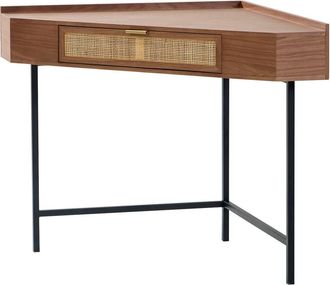 Nordlys Escritorio de esquina de madera y rat&aacute;n con 1 caj&oacute;n