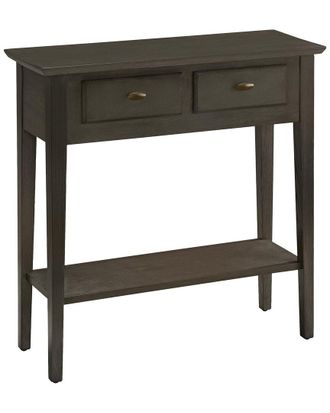 Leick Home Teegan Solid Wood 2-Drawer Entryway Console Table With Shelf