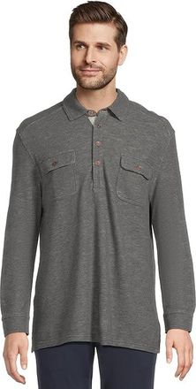 Tommy Bahama Penn Cove Polo Long Sleeve Mens T Shirt Charcoal Heather : SM, Cotton/Nylon