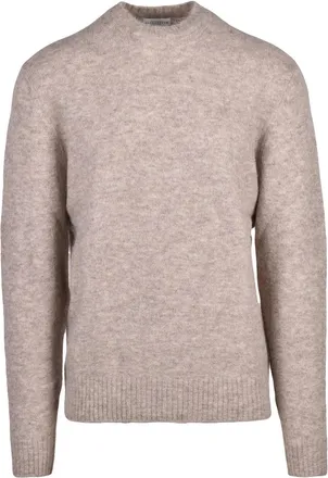 Ballantyne Beige Alpaca-Blend Crewneck Sweater