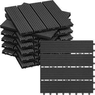 Woltu Woltu Losetas Para Suelo Exterior Wpc (22 Paneles, 30 X 30 Cm, Antracita)