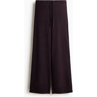 H&M Knitted Drawstring Trousers in Dark Purple at Nordstrom, Size Xx-Large