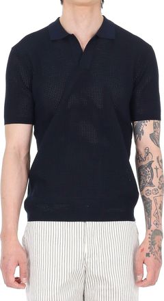 Orlebar Brown Roddy Tie Stitch Open Collar Polo Shirt