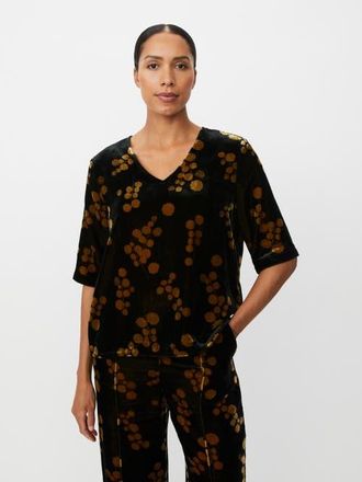 Masai Estela V-Neck Short Sleeve Blouse in Rubber at Nordstrom, Size Xx-Large