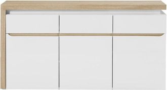 VENTE-UNIQUE.COM Aparador efecto madera color natural claro, blanco