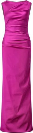 Talbot Runhof Elegante Avondjurk met Ruches - Dames - Avondkleed - Roze - XS - Kleedjes