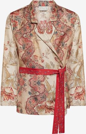 Pierre-Louis Mascia Kurze Kimono-Jacke mit kubanischem Kragen Aloe