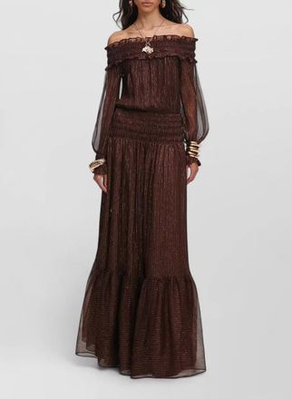 Self Portrait silk off-shoulder maxi dress