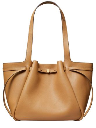 Tory Burch Womens Romy Handbag Beige Cow Leather Handbags Hand Bags