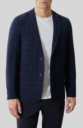 Robert Barakett Quincy Plaid Sport Coat in Dark Caspian at Nordstrom, Size Xx-Large